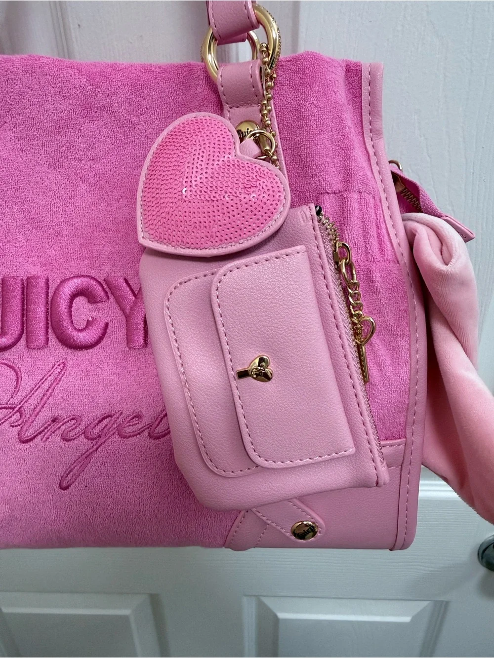 NWT Juicy Couture Juicy Angel Tote in Pink Angel w/Mini-Bag, Charm